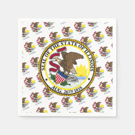 Guardanapo De Papel Illinoisan Flag & Seal, Illinois