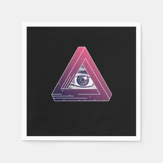 Guardanapo De Papel Illuminati Triangle Symbol Masonic Conspiracy Gift (Frente)