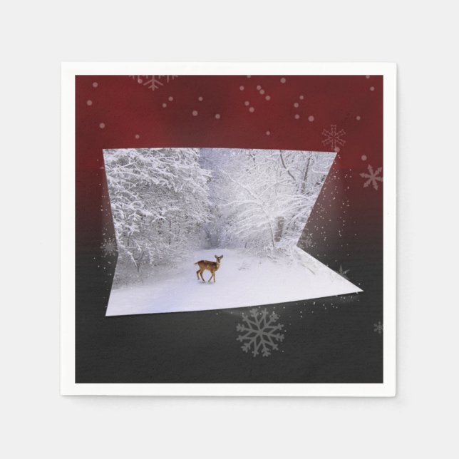 Guardanapo De Papel Ilusão 3D "Sonhos de Neve" (Frente)