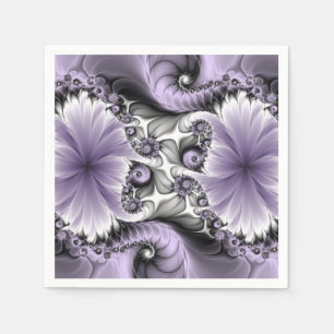 Guardanapo De Papel Ilusão Lilás Arte Floral Abstrata Fantasia Fractal