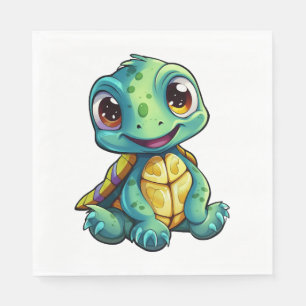 Guardanapo De Papel Ilustração da tartaruga de desenho animado