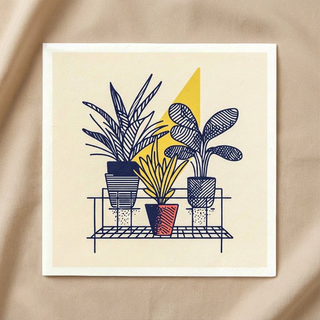 Guardanapo De Papel Ilustração das plantas de caserna botânica moderna (Criador carregado)
