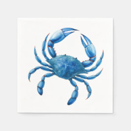 Guardanapo De Papel Ilustração de Aquarela de Caranguejo Azul - Vida n