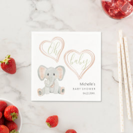 Guardanapo De Papel Ilustração de Aquarela de Elefante de Primavera de