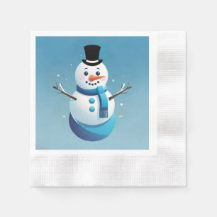 Guardanapo de papel ilustração de boneco de neve f