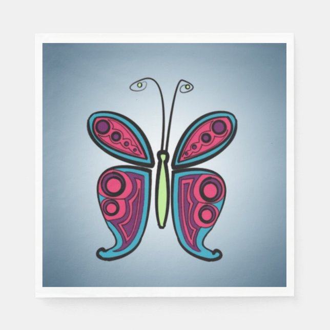 Guardanapo De Papel Ilustração de Borboleta (Frente)