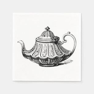 Guardanapo De Papel Ilustração de Bule de Chá Antigo