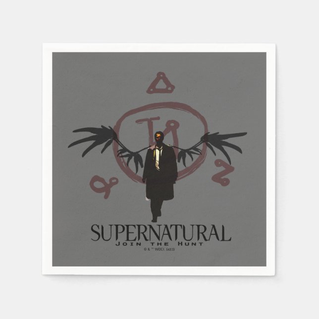 Guardanapo De Papel Ilustração de Castiel Supernatural (Frente)
