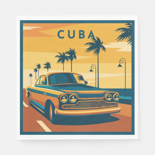 Guardanapo De Papel Ilustração de Cuba (Frente)
