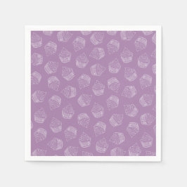Guardanapo De Papel Ilustração de cupcake roxo