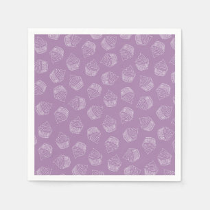 Guardanapo De Papel Ilustração de cupcake roxo