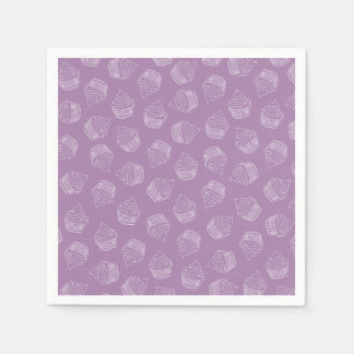 Guardanapo De Papel Ilustração de cupcake roxo