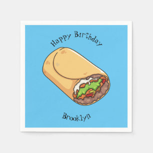 Guardanapo De Papel Ilustração de desenho animado burrito
