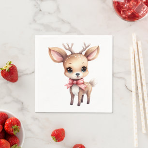 Guardanapo De Papel Ilustração de desenho animado de adorável cervo be