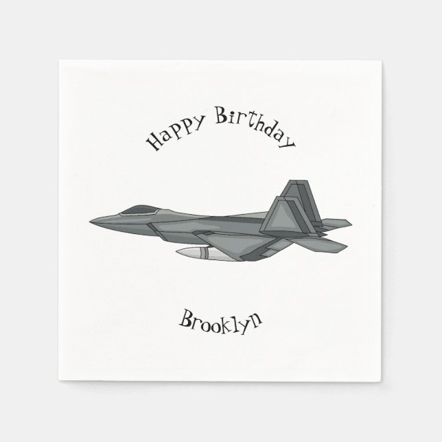 Guardanapo De Papel Ilustração de desenho animado de aeronaves de comb (Frente)