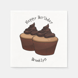 Guardanapo De Papel ilustração de desenho animado de cupcake