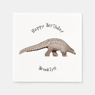 Guardanapo De Papel Ilustração de desenho animado de Pangolin