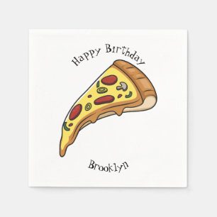 Guardanapo De Papel Ilustração de desenho animado de pizza