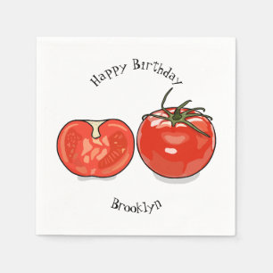 Guardanapo De Papel Ilustração de desenho animado de tomate