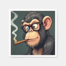 Guardanapo De Papel Ilustração de desenho animado de um macaco engraça