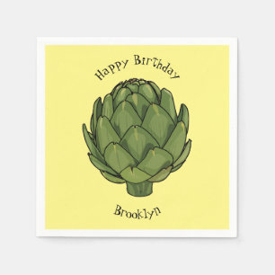 Guardanapo De Papel Ilustração de desenho animado do Artichoke