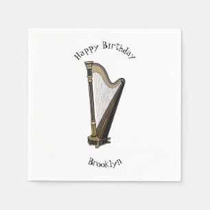 Guardanapo De Papel Ilustração de desenho animado Harp