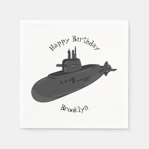 Guardanapo De Papel Ilustração de desenho animado submarino