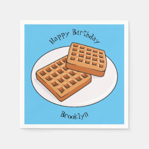 Guardanapo De Papel Ilustração de desenho animado Waffle