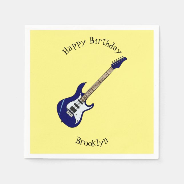 Guardanapo De Papel Ilustração de desenho de guitarra elétrica (Frente)