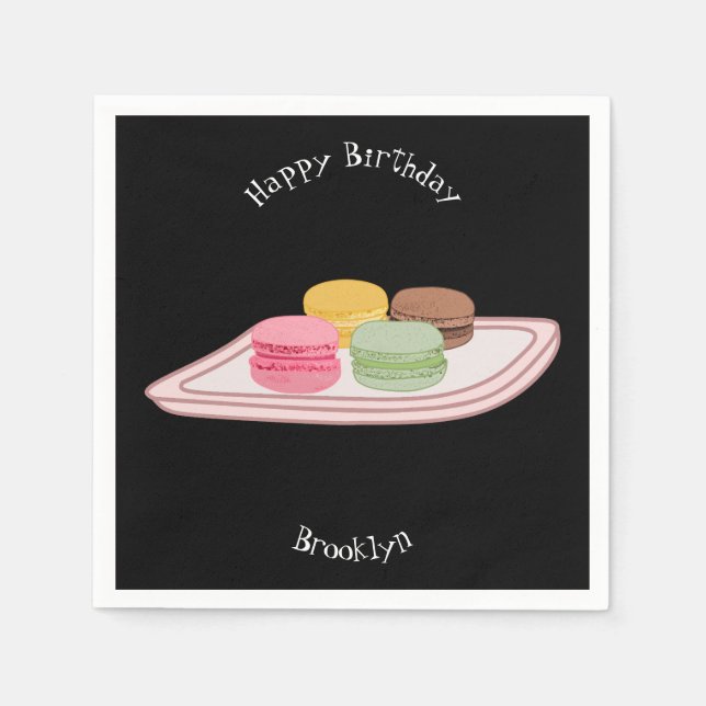 Guardanapo De Papel Ilustração de desenho de Macaron (Frente)
