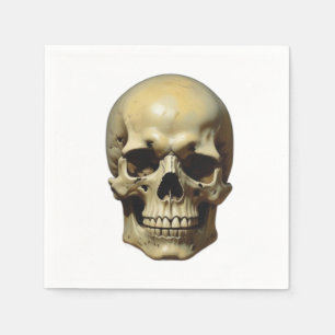 Guardanapo De Papel Ilustração de Estilo de Pintura de Óleo Crânio