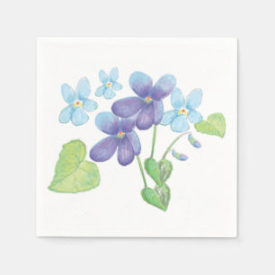 Guardanapo De Papel Ilustração de Flores de Violeta Selvagem