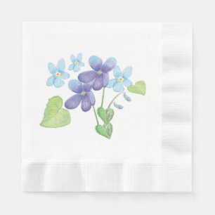 Guardanapo De Papel Ilustração de Flores Violetas Selvagens