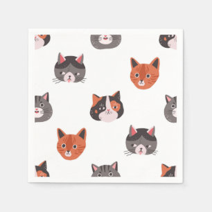 Guardanapo De Papel Ilustração de gato animado