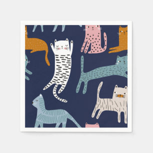 Guardanapo De Papel Ilustração de gato animado