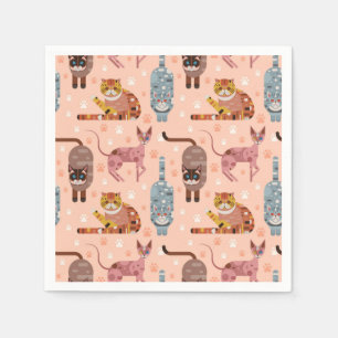 Guardanapo De Papel Ilustração de gato animado