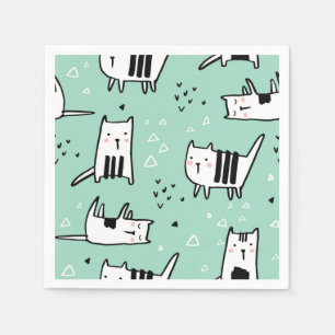 Guardanapo De Papel Ilustração de gato animado