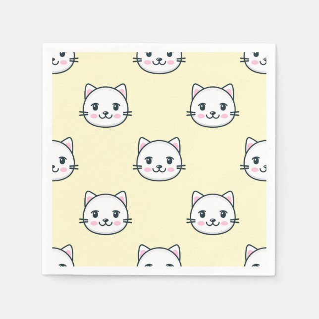 Guardanapo De Papel Ilustração de gato animado (Frente)