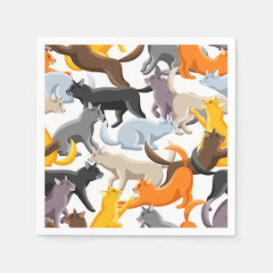 Guardanapo De Papel Ilustração de gato animado