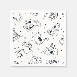 Guardanapo De Papel Ilustração de gato animado