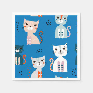 Guardanapo De Papel Ilustração de gato animado