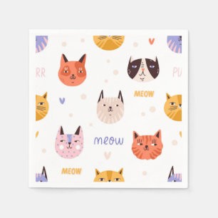 Guardanapo De Papel Ilustração de gato animado