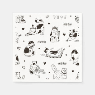 Guardanapo De Papel Ilustração de gato de desenho animado