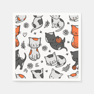 Guardanapo De Papel Ilustração de gato de desenho animado