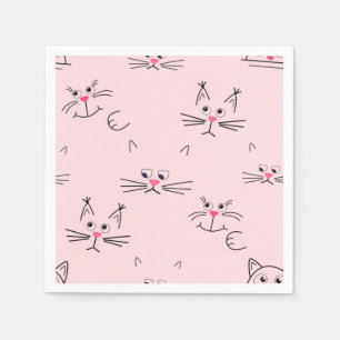 Guardanapo De Papel Ilustração de gato de desenho animado