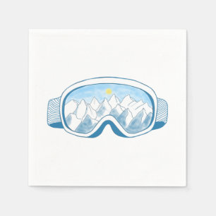 Guardanapo De Papel Ilustração de Óculos de Esqui de Montanha