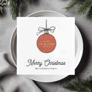 Guardanapo De Papel Ilustração de Ornamento de Natal Minimalista