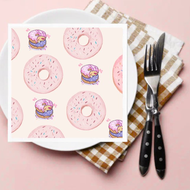 Guardanapo De Papel Ilustração de padrão de donuts doces do deserto fo (Criador carregado)