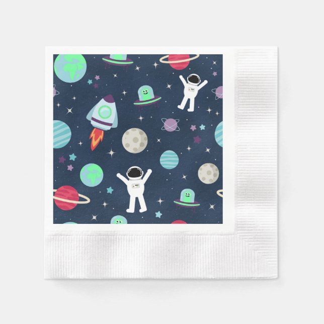 Guardanapo De Papel ilustração de padrão espacial (Frente)