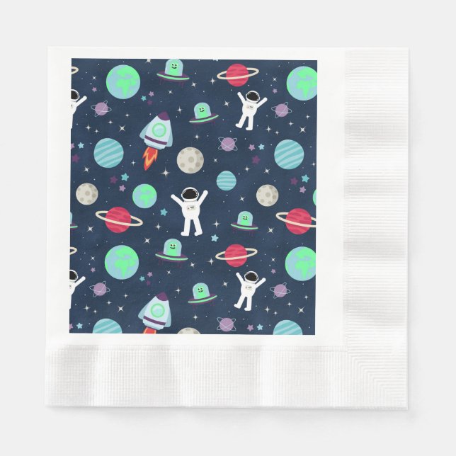 Guardanapo De Papel ilustração de padrão espacial (Frente)